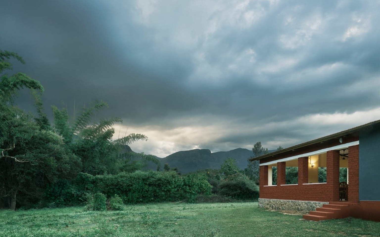Runnel View with Nilgiri mountains at dusk
